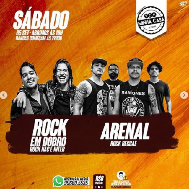 Rock em Dobro (Rock Nac e Inter) e Arenal Rock Reggae