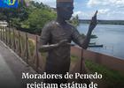 Moradores de Penedo impediram a instalação de uma estátua em homenagem ao influenciador digital Carlinhos Maia. Veja vídeo