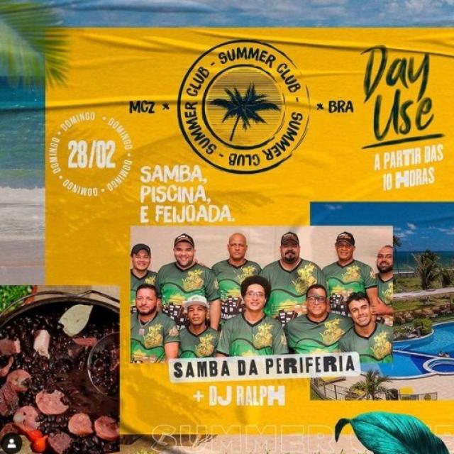 Samba, piscina e feijoada