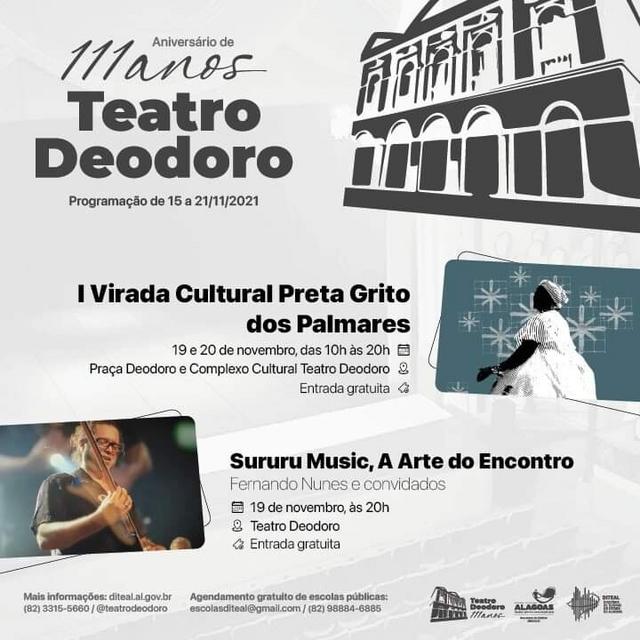 Aniversário de 111 anos do Teatro Deodoro – Sexta