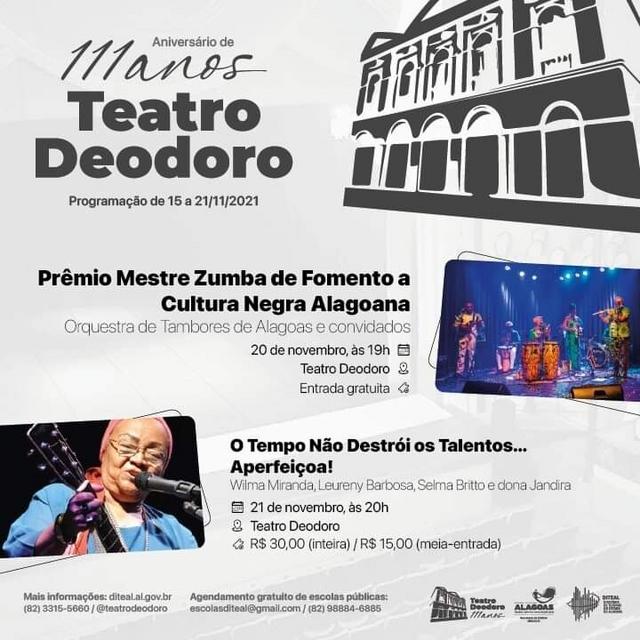 Aniversário de 111 anos do Teatro Deodoro – Sábado