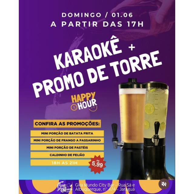 Karaokê e Promoção de Torres no Gira Mundo