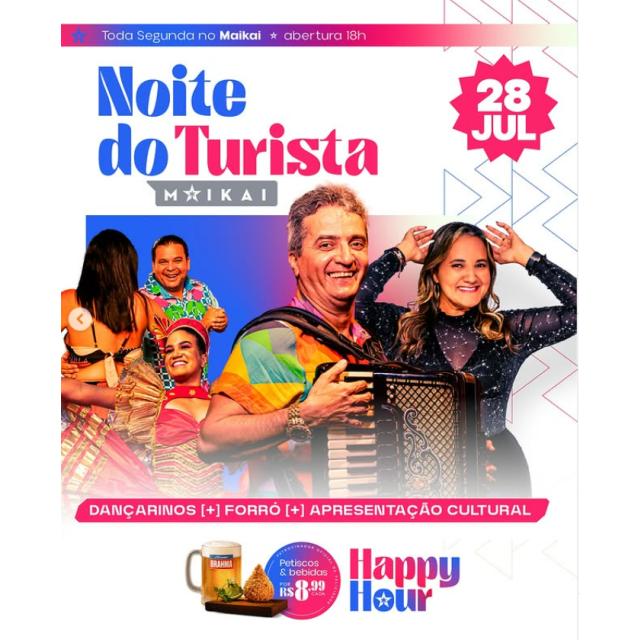Segunda é dia de Noite do Turista com muito forró e cultura nordestina