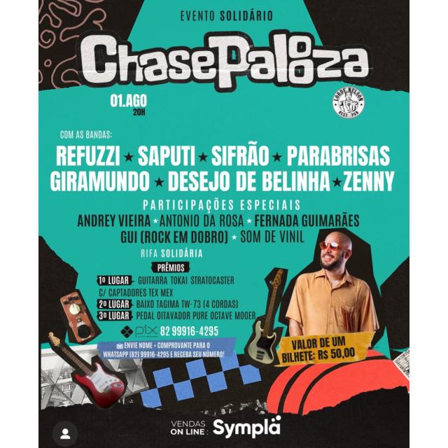 ChasePalooza reúne bandas alagoanas em evento solidário