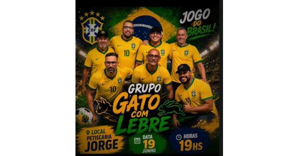 Na torcida e no samba: Grupo Gato com Lebre faz show durante transmissão do jogo do Brasil