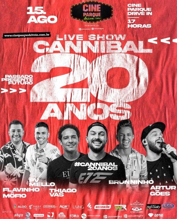 1º show drive-in de Alagoas vai comemorar os 20 anos da banda Cannibal, no próximo sábado (15)
