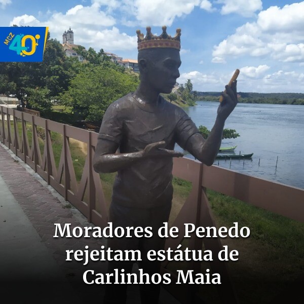 Moradores de Penedo impediram a instalação de uma estátua em homenagem ao influenciador digital Carlinhos Maia. Veja vídeo