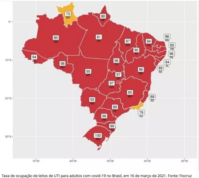 Fiocruz aponta maior colapso sanitário e hospitalar da história do Brasil