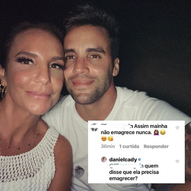 Daniel Cady rebate seguidora que falou do peso de Ivete Sangalo