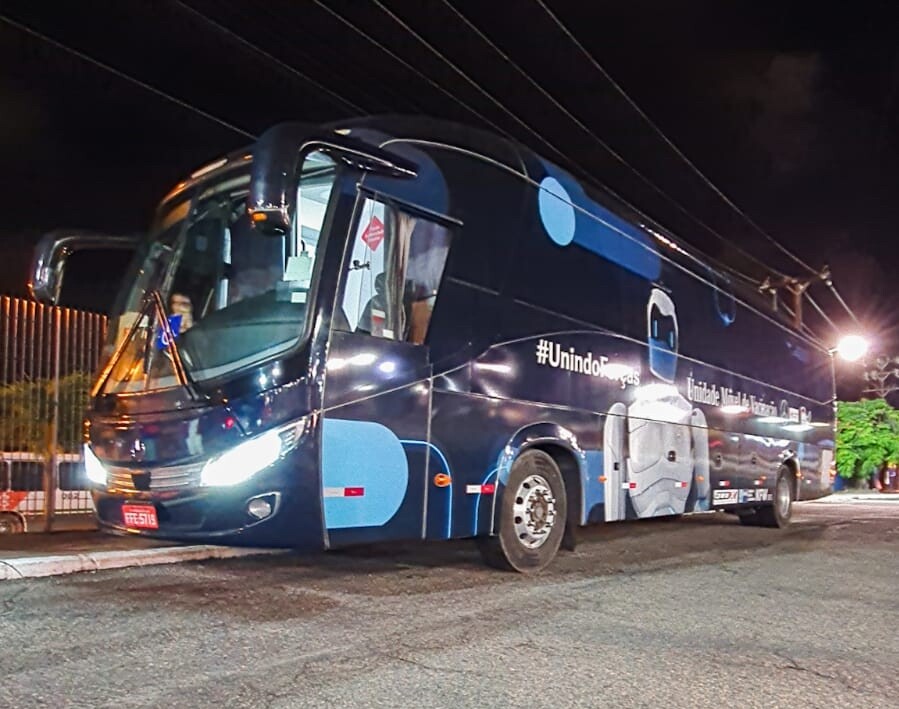 Apoio logístico e segurança – Shopping recebe “Ônibus da Vacina”