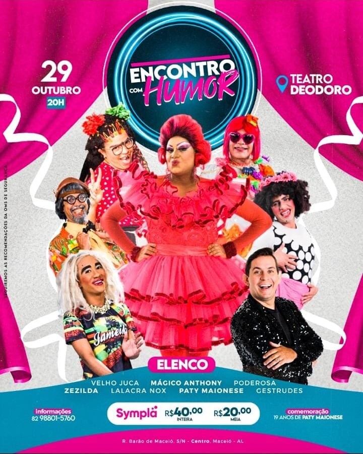 “Encontro com Humor” retorna aos palcos do Teatro Deodoro no próximo dia 29 de outubro