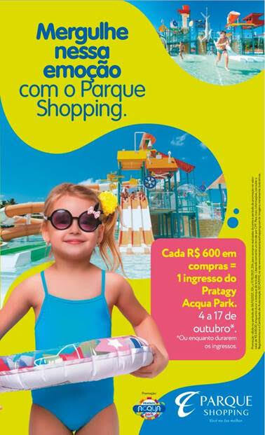 Mês das Crianças: Parque Shopping presenteará clientes com ingresso para parque aquático