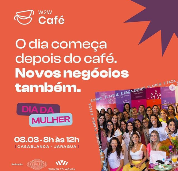 O Dia da Mulher ganha um gostinho especial de café com empreendedorismo feminino: vem aí o W.Café, um evento do W2W Maceió para mulheres de negócios.