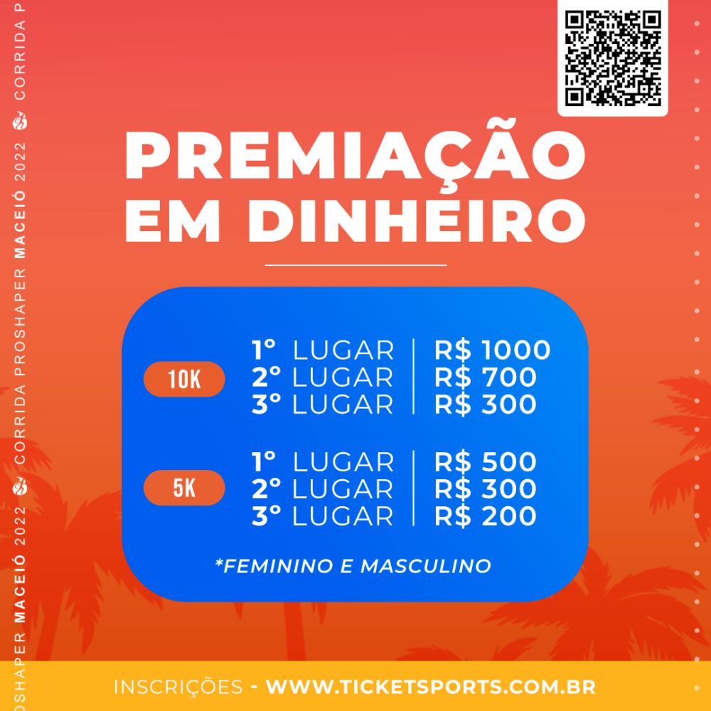 10Km: Corrida ProShaper vai premiar 1º lugar com R$ 1 mil; 1º nos 5km receberá R$ 500