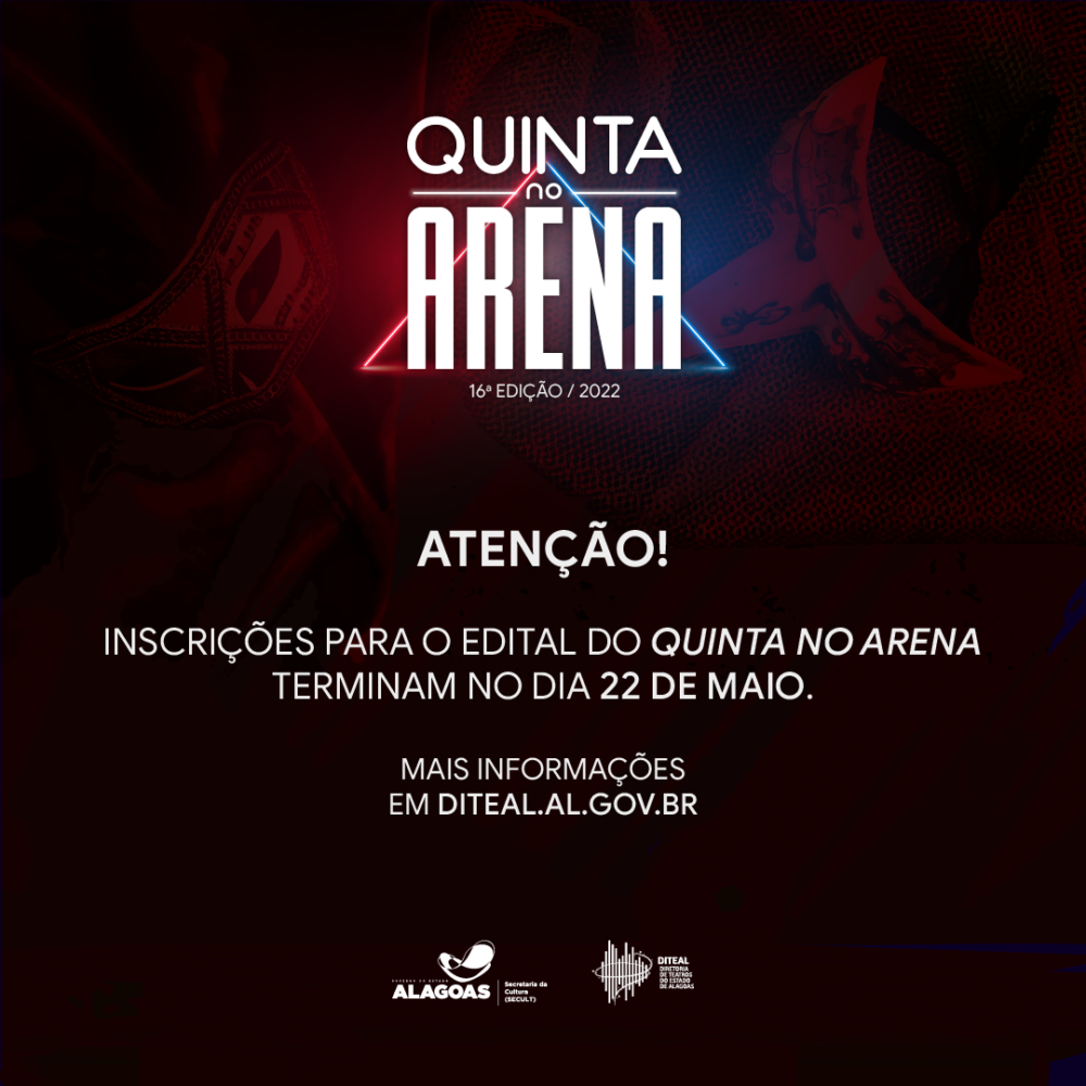 Últimos dias de inscrições para o projeto “Quinta no Arena”