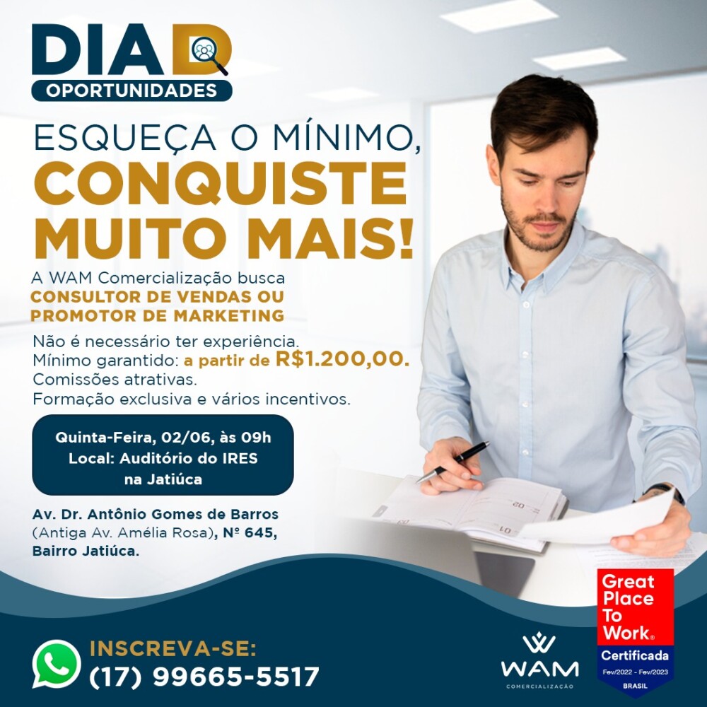 Maior comercializadora do mundo contrata em Maceió.