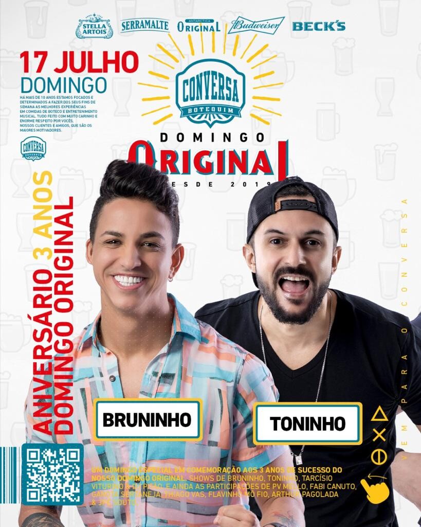 Conversa Botequim comemora 3 anos do Domingo Original com festa que reunirá mais de 10 atrações