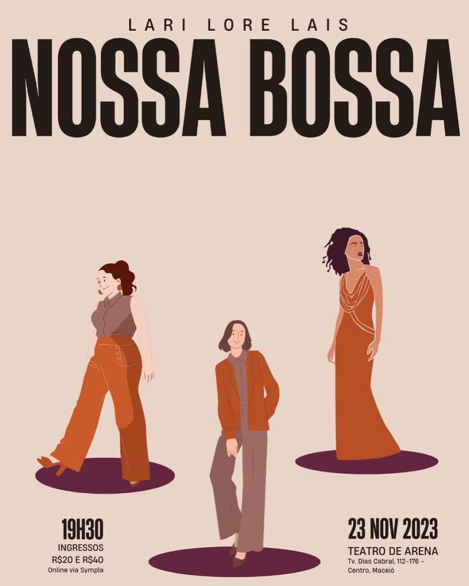 Lari, Lore e Laís homenageiam vozes femininas da Bossa Nova em show no Teatro de Arena