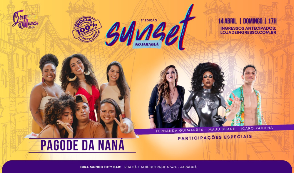 Música e pôr do sol: Pagode da Naná se apresenta em segunda edição do Sunset no Jaraguá