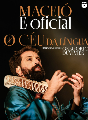 Gregório Duvivier apresenta “O Céu da Língua” em Maceió, no Teatro Gustavo Leite