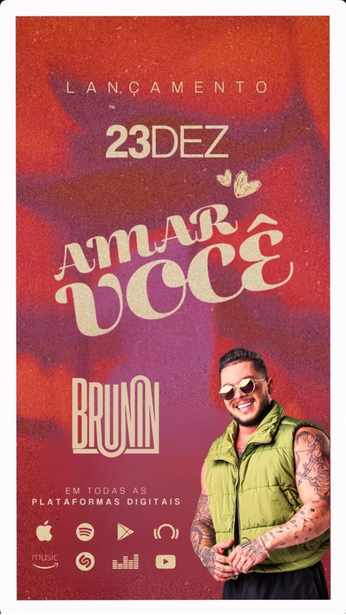Brunin lança nova música de trabalho “Amar Você” em rede nacional no programa “Aqui tem Nordeste”, da TV Aparecida