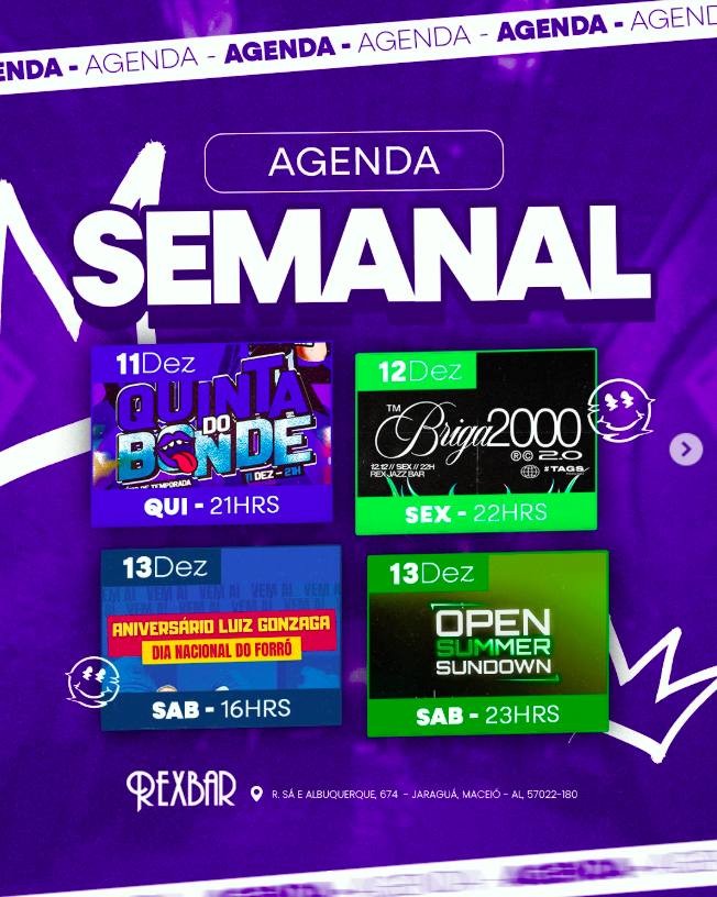 Funk, pop, forró e música eletrônica movimentam a agenda do Rex Bar durante este fim de semana