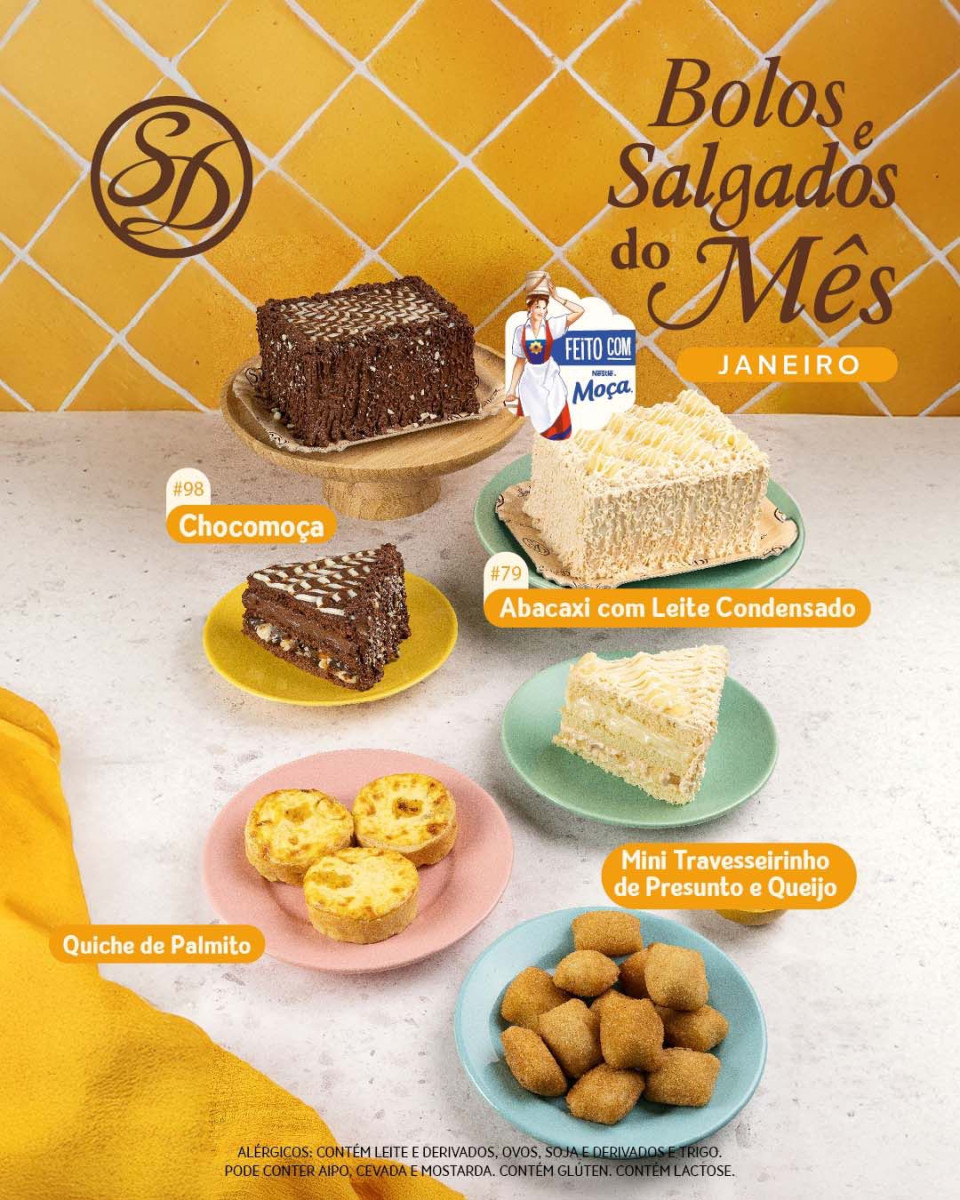 Abacaxi com Leite Condensado e Chocomoça®? são os Bolos do Mês da Sodiê em janeiro